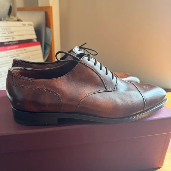 John Lobb Taunton Cap Toe Leather Oxfords - Picture 4 of 9